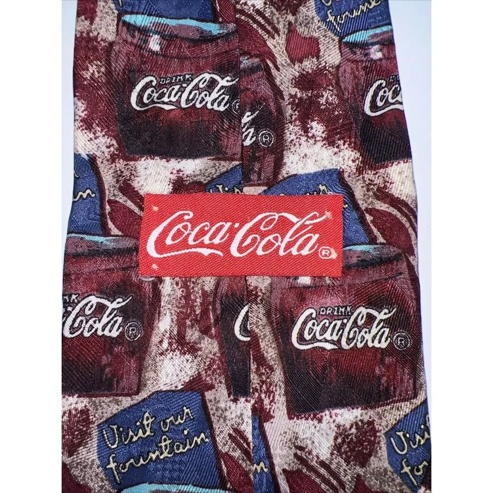 Men's‎ Coca-Cola Visit Our Fountain Ad Men's Neck Tie 100% Silk